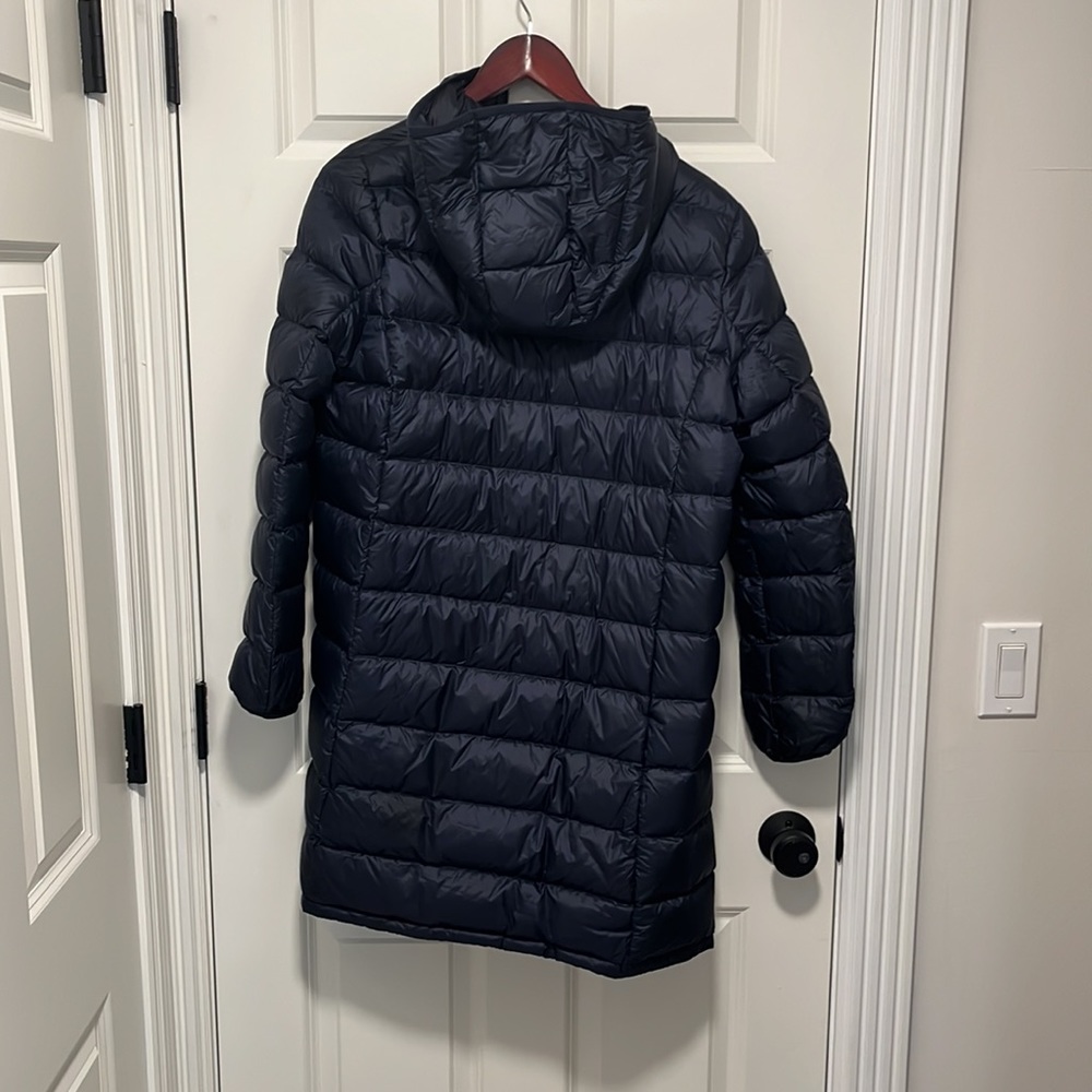 Navy Long Puffer Jacket. Packable - image 2